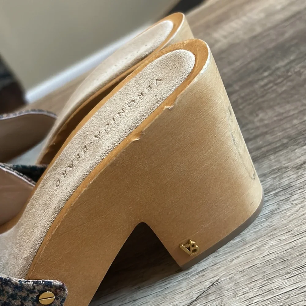 Veronica Beard Hannalee Platform Wooden Sandals Slides